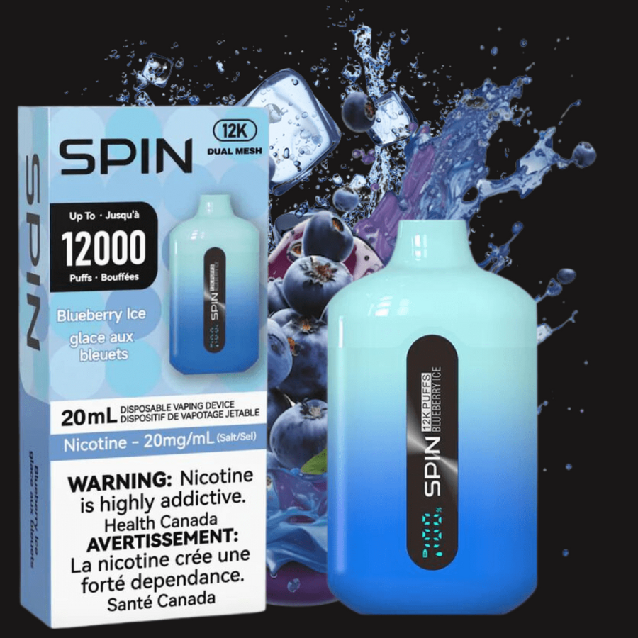 Spin Vape Disposables 20mg Spin Vape 12,000 Disposable Vape-Blueberry Ice Spin Vape 12,000 Disposable Vape-Blueberry Ice-Yorkton Vape SuperStore