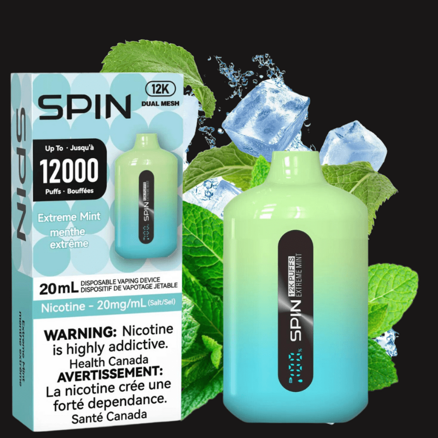 Spin Vape Disposables 20mg Spin Vape 12,000 Disposable Vape-Extreme Mint Spin Vape 12,000 Disposable Vape-Extreme Mint-Yorkton Vape SuperStore