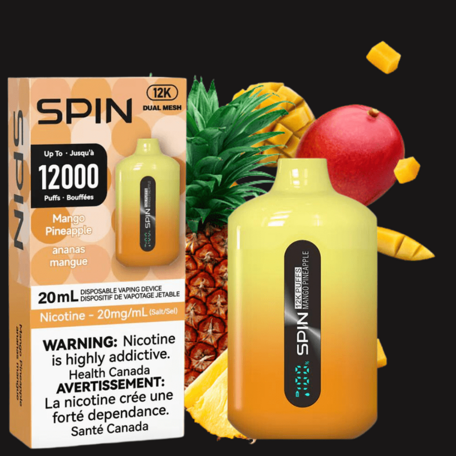 Spin Vape Disposables 20mg Spin Vape 12,000 Disposable Vape-Mango Pineapple Spin Vape 12,000 Disposable Vape-Mango Pineapple-Yorkton Vape