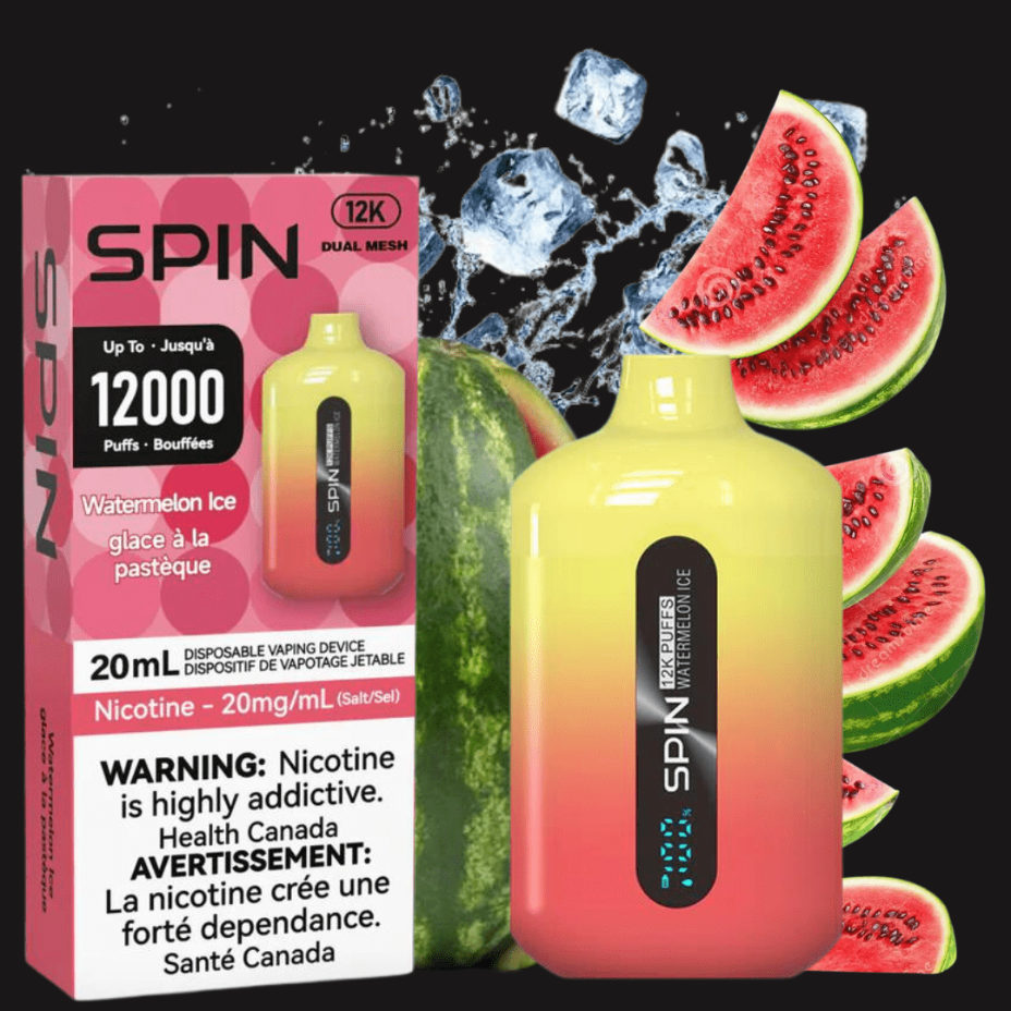 Spin Vape Disposables 20mg Spin Vape 12,000 Disposable Vape-Watermelon Ice Spin Vape 12,000 Disposable Vape-Watermelon Ice-Yorkton Vape 