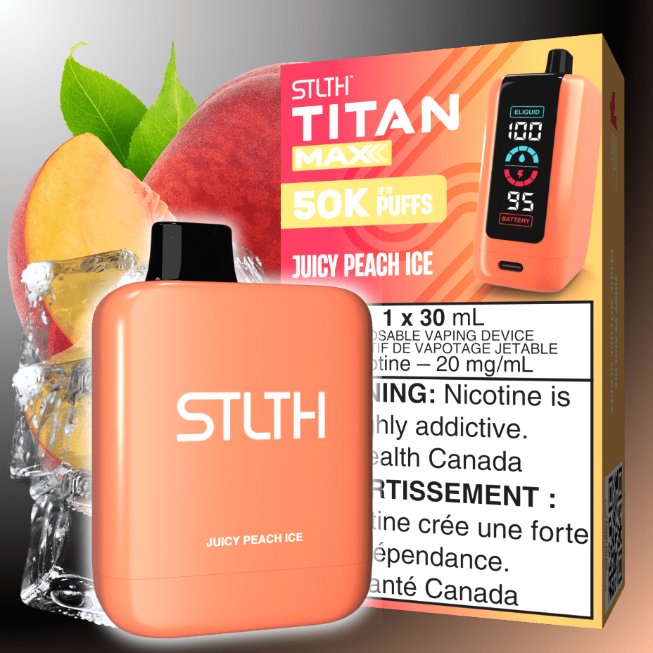 STLTH Disposable Vape 50000 Puffs STLTH Titan Max 50k Disposable Vape-Juicy Peach Ice STLTH Titan Max 50k Disposable Vape-Juicy Peach Ice