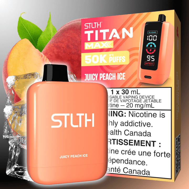 STLTH Disposable Vape 50000 Puffs STLTH Titan Max 50k Disposable Vape-Juicy Peach Ice STLTH Titan Max 50k Disposable Vape-Juicy Peach Ice