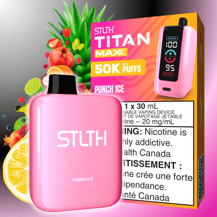 STLTH Disposable Vape 50000 Puffs STLTH Titan Max 50k Disposable Vape-Punch Ice STLTH Titan Max 50k Disposable Vape-Punch Ice