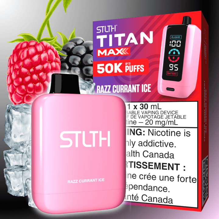 STLTH Disposable Vape 50000 Puffs STLTH Titan Max 50k Disposable Vape-Razz Currant Ice STLTH Titan Max 50k Disposable Vape-Razz Currant Ice