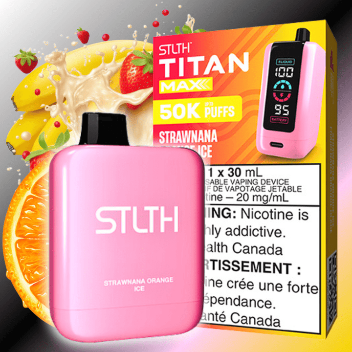 STLTH Disposable Vape 50000 Puffs STLTH Titan Max 50k Disposable Vape-Strawnana Orange Ice STLTH Titan Max 50k Disposable Vape-Strawnana Orange Ice