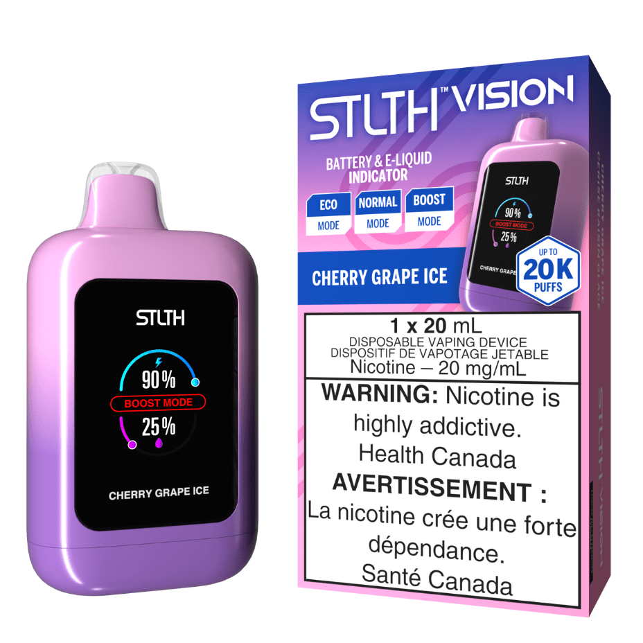 STLTH Disposables 20000 Puffs STLTH Vision 20K Disposable Vape - Cherry Grape Ice STLTH Vision Disposable Vape-Cherry Grape Ice - Yorkton, SK