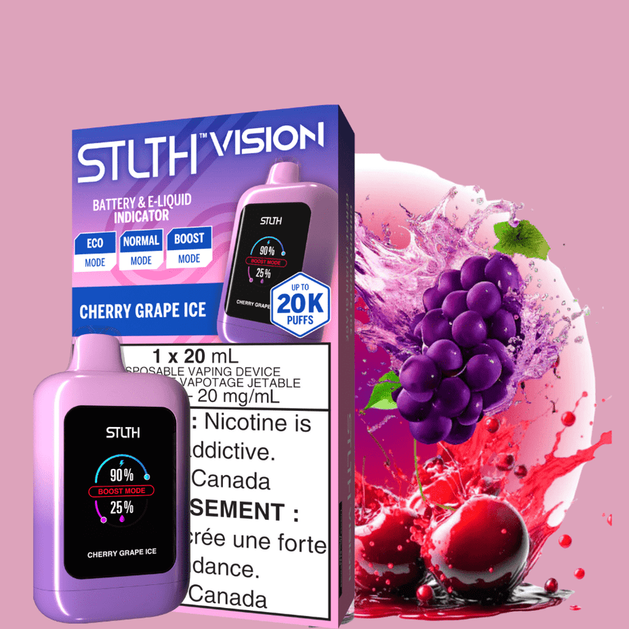 STLTH Disposables 20000 Puffs STLTH Vision 20K Disposable Vape - Cherry Grape Ice STLTH Vision Disposable Vape-Cherry Grape Ice - Yorkton, SK