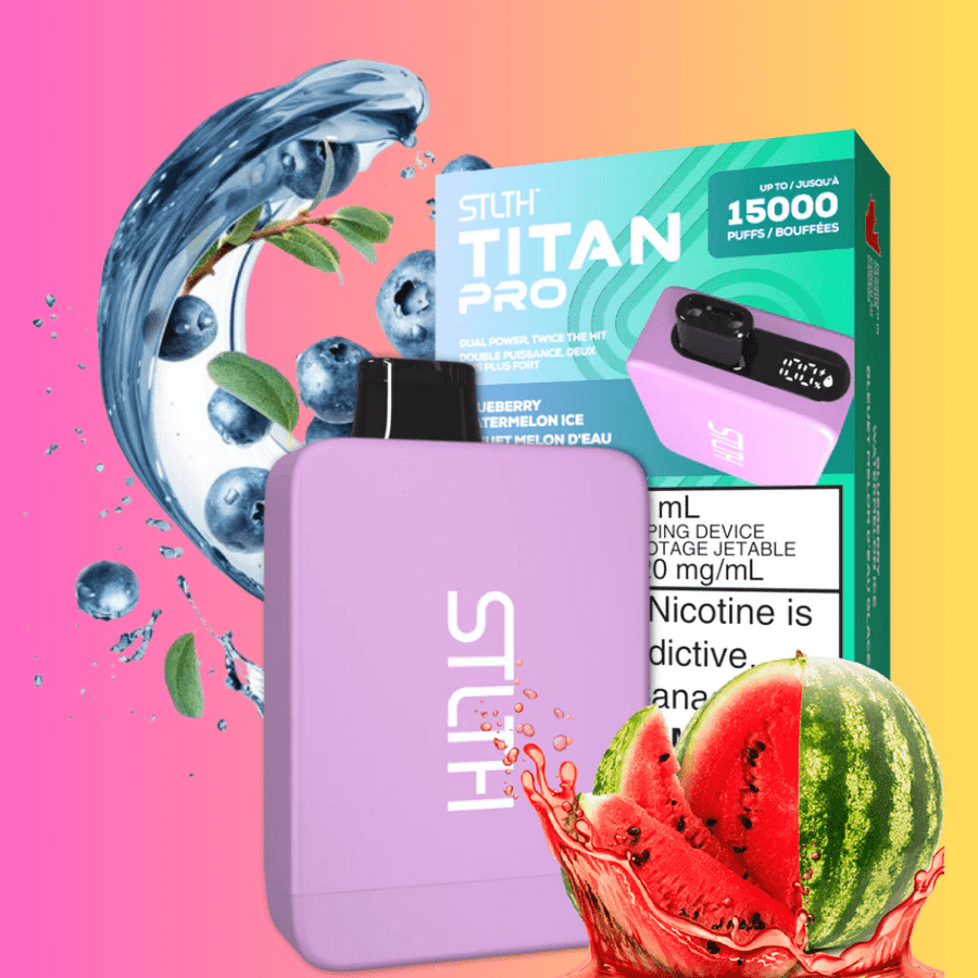 STLTH Disposables 20mL / 20mg STLTH Titan Pro Disposable Vape-Blueberry Watermelon Ice STLTH Titan Pro Disposable Vape - Blueberry Watermelon Ice-Yorkton Vape SuperStore Saskatchewan, Canada