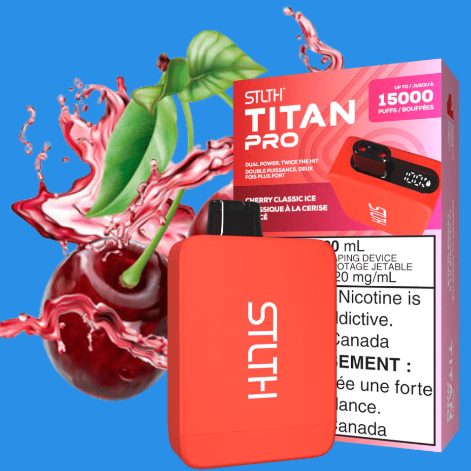 STLTH Disposables 20mL / 20mg STLTH Titan Pro Disposable Vape-Cherry Classic Ice STLTH Titan Pro Disposable Vape - Classic Cherry Ice-Yorkton Vape SuperStore Saskatchewan, Canada