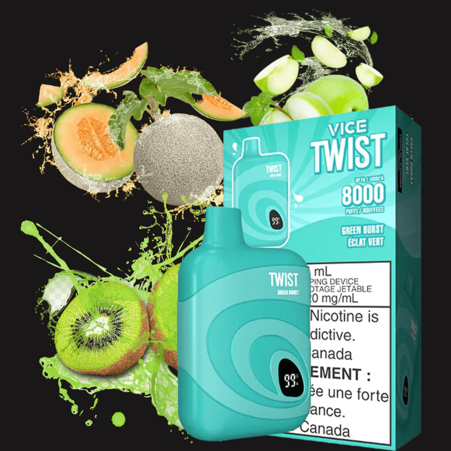 Vice Twist Disposables 8000 Puffs / 20mg Vice Twist 8000 Disposable Vape-Green Burst Vice Twist 8000 Puff Disposable Vape-Green Burst-Vape SuperStore