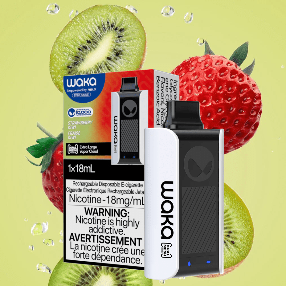 WAKA Disposables 10000 Puffs / 18mg WAKA soPro 10000 Disposable Vape-Strawberry Kiwi WAKA soPro 10000 Disposable Vape-Strawberry Kiwi-Yorkton Vape Superstore SK, Canada