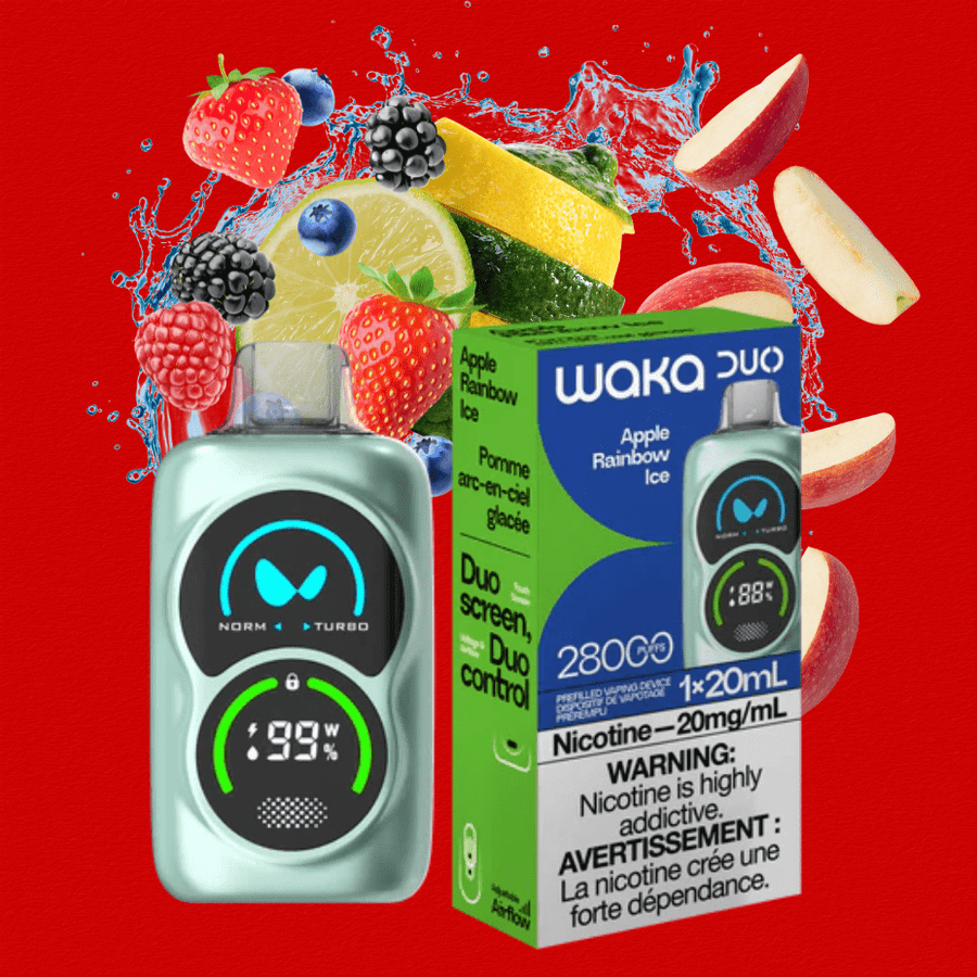 WAKA Disposables 28000 Puffs / 20mg WAKA Duo 28000 Disposable Vape - Apple Rainbow WAKA Duo 28000 Disposable Vape - Apple Rainbow Ice - Yorkton