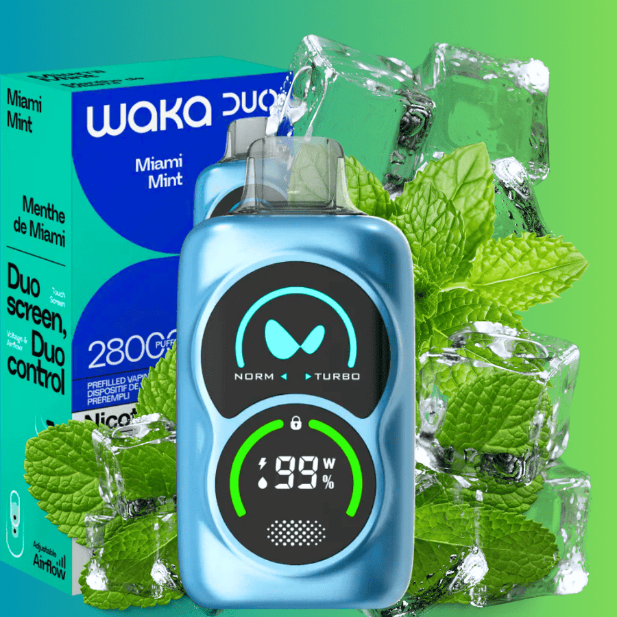 WAKA Disposables 28000 Puffs / 20mg WAKA Duo 28000 Disposable Vape - Miami Mint WAKA Duo 28000 Disposable Vape - Miami Mint