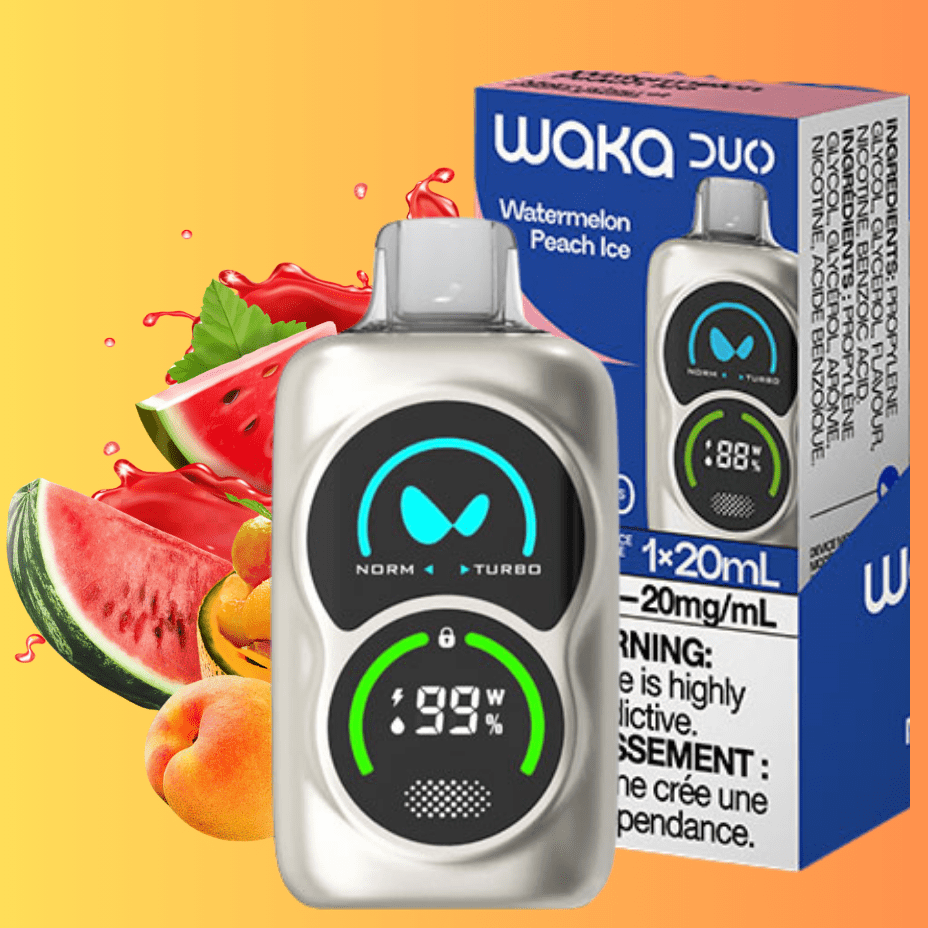 WAKA Disposables 28000 Puffs / 20mg WAKA Duo 28000 Disposable Vape - Watermelon Peach Ice Waka Duo Disposable Vape - Watermelon Peach Ice - Yorkton