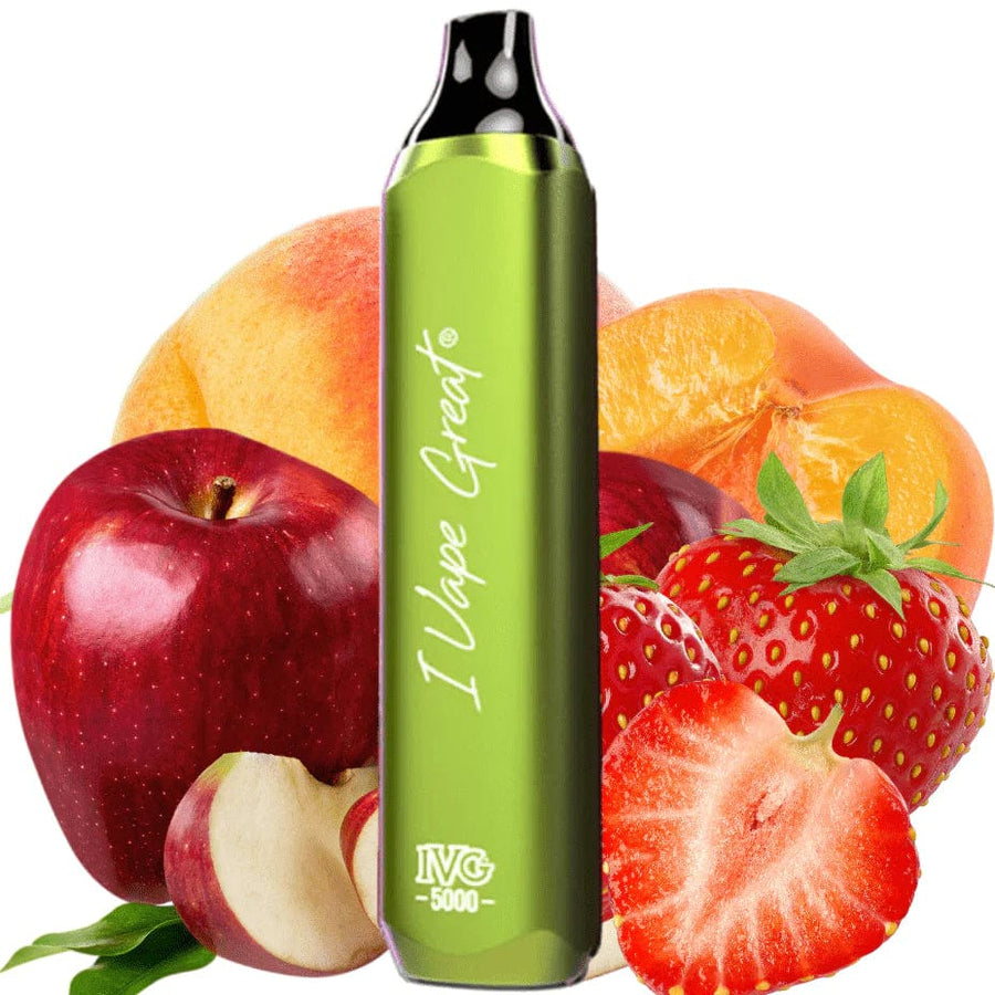 I Vape Great Disposables 5000 Puffs / 20mg IVG 5000 Disposable Vape Apple Strawberry Peach IVG 5000 Disposable Apple Strawberry Peach-Yorkton Vape Superstore 