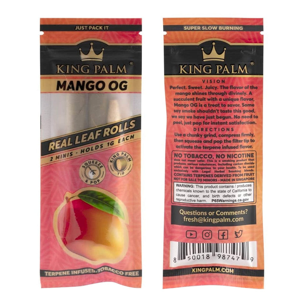 King Palm Pre-Rolled Cones 2/pkg / Mango OG King Palm Mini Pre-Rolls-Mango OG King Palm Mini Pre-Rolls-Mango OG-Yorkton Vape SuperStore