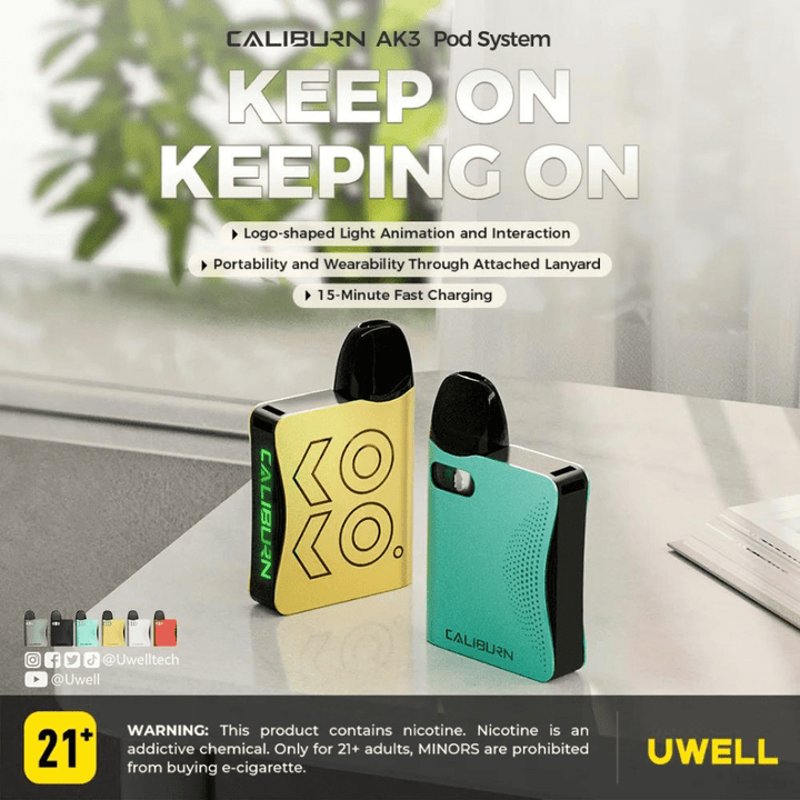 UWELL Pod Kits Uwell Caliburn AK3 Pod Kit-520mAh Uwell Caliburn AK3 Pod Kit-Yorkton Vape Superstore Saskatchewan