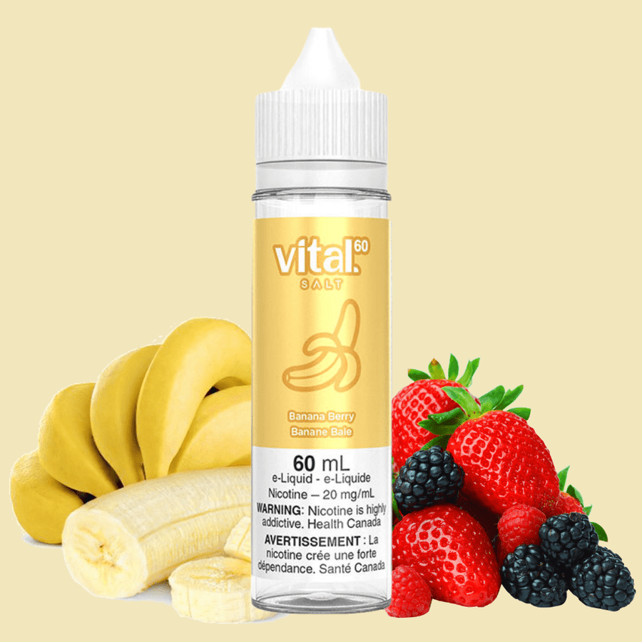 Vital E-Liquid Salt Nic E-Liquid 60ml / 12mg Banana Berry by Vital 60 Salt Banana Berry by Vital 60 Salt-Yorkton Vape SuperStore & Bong Shop SK, Canada